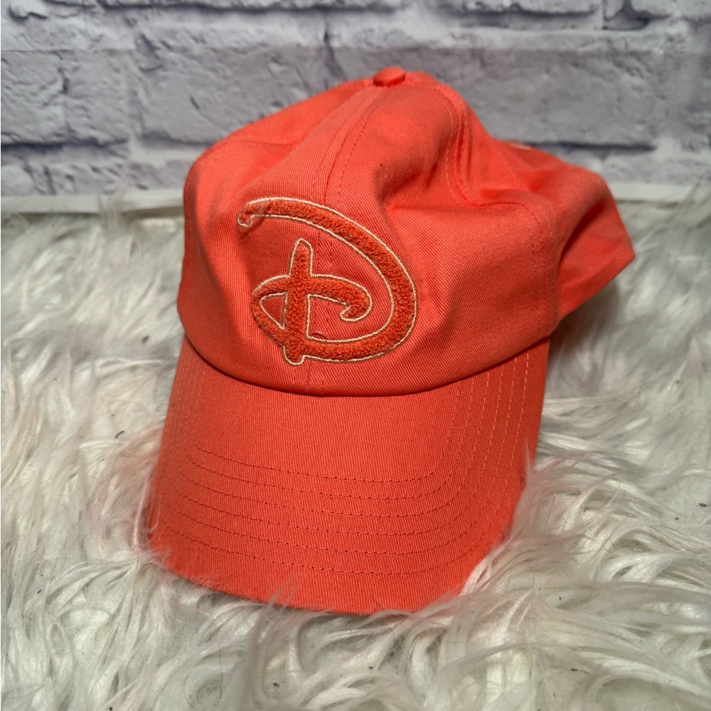 Disney Parks Coral Baseball Cap with‎ “D” Logo